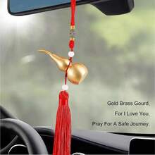 1pc/4pcs Feng Shui Good Luck Pendant (Metal Gourd With 5 Coins) As A Blessing Gift Brings Health, Success, Tranquility, And Wealth. Suitable For Car Furniture, Bags, Homes, Offices, And Other Scenes - Multicolor - View 8