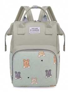 Oaoleer 1pc Multi Functional Travel Diaper Backpack Maternity Baby Diaper Changing Bag Large Capacity Waterproof Oxford Cloth Diaper Bag Backpack With Practical Pockets Stroller Compatible Cute Cartoon Design Ideal Mother's Day Gifts New Mom Gifts - Multicolor - View 16