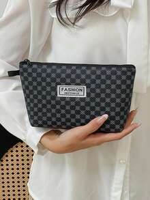El bolso a rayas con una correa estampada, impreso con el símbolo del dinero, hecho de cuero suave, es un diseño para hombres y mujeres, adecuado para una pareja. - Negro - Ver 6