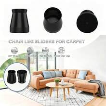 16/24/32/40 piezas Deslizadores de patas de silla, Protectores de piso redondos de color negro puro, Almohadillas para muebles, Protectores cuidadosos, Diseño de tapa negra, Patas de muebles antideslizantes, Pies ajustables, Almohadillas para muebles, Reutilizables y duraderos, Adecuados para sillas en comedor y cocina, Almohadillas de fieltro para muebles de piso de madera dura, Deslizadores de patas de silla - Multicolor - Ver 6