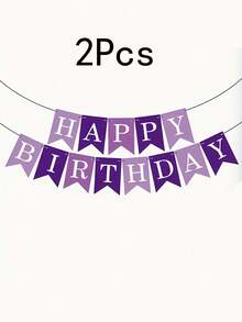 1/2/3pcs Suitable For -Themed Birthday Banners - Elegant Purple Paper Party Decorations With Numbered/Numbered For ' Rooms, Showers, Multi-Holiday Party - Garland & Ribbon Compatible ,Reusable Party Background - Multicolor - View 14