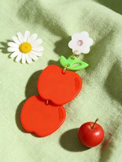 1 Pair Women's Fruit Earrings, Fashionable & Cute Acrylic Earrings, Suitable For Daily Wear, Vacation, Ideal Mother's Day, Graduation, Valentine's Day, Birthday Gift