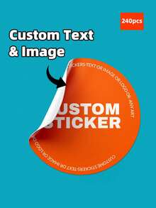 1/60/120/240pcs Customized Logo Label Stickers, Multiple Sizes Available, Personalized Waterproof Stickers For Wedding, Birthday, Baptism, Anniversary, Graduation, Housewarming, Design Your Own Holographic Stickers For Home Decor - Transparent - View 30