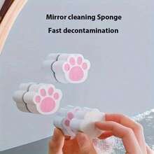 3pcs Creative Cat Paw Mirror Wipes - Bathroom Glass Cleaner, Stain Remover, Sponge, Scratch-Free Magic Sponge - Instant Stain And Scale Removal, Achieving Spotless Cleanliness, A Miracle In Bathroom Cleaning - Multicolor - View 8