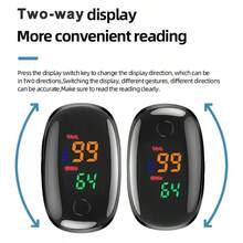 4PCS Finger Pulse Oximeter | SpO2 + Heart Rate Monitor | Ergonomic Silicone Design | Portable For Adults And Children | Color LED Display | Elegant Packaging Box - Multicolor - View 4