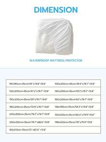 1pc 100% Waterproof Quilted Mattress Protector, Classic Four-Leaf Clover Quilted Mattress Cover, Thick Mattress Pad, Comfortable, 14 Inch/35cm Deep Pocket - White - View 3