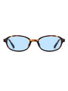 1 Pair Women's Leopard Print Red Oval PC Frame Vintage Solid Color Personalized Small Frame Fashion Glasses - Multicolor - View 3