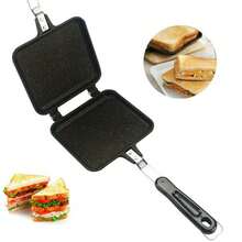 Non-Stick Sandwich Toastie Maker Toaster Machine | Breakfast Cooking Stove For Camping & Home - Black - View 7