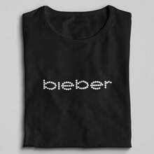 Justin Biebers  Unisex T-Shirt Justin Biebe Black Tee - 黑色 - 查看 1