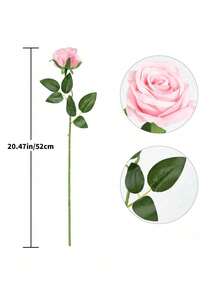 1/6/10 bó hoa hồng lụa nhân tạo, hoa hồng giả như thật thích hợp cho ngày lễ tình nhân, ngày của mẹ, đám cưới, trang trí tiệc, quà tặng, hoa đeo tay, trang trí nhà cửa (màu hồng) - Hồng - Xem 2