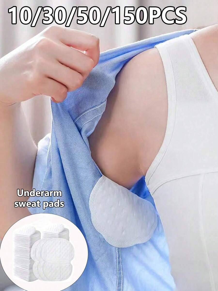 10/30/50/150pcs Disposable Sweat Pads, Unisex Ultra-Thin Invisible Anti-Sweat And Odor Breathable Underarm Absorbent Pads, Suitable For Daily Use - Multicolor - View 1