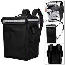 Bicycle Food Delivery Backpack Rucksack Thermal Insulated Hot Food Takeaway Bag - Black - View 3