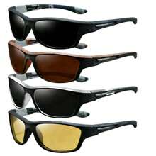 4-Pack Men's Polarized Sports Cycling Glasses For Riding And Driving Wrap-Around Frame Ideal For Outdoor Sports - 4 cái - Xem 3