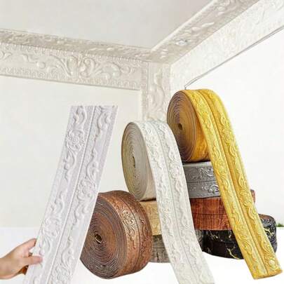 1pc 3D Wall Trim Line Skirting Border Self-Adhesive Waterproof Baseboard Wall Sticker DIY Home Decoration Wall Corner Protector