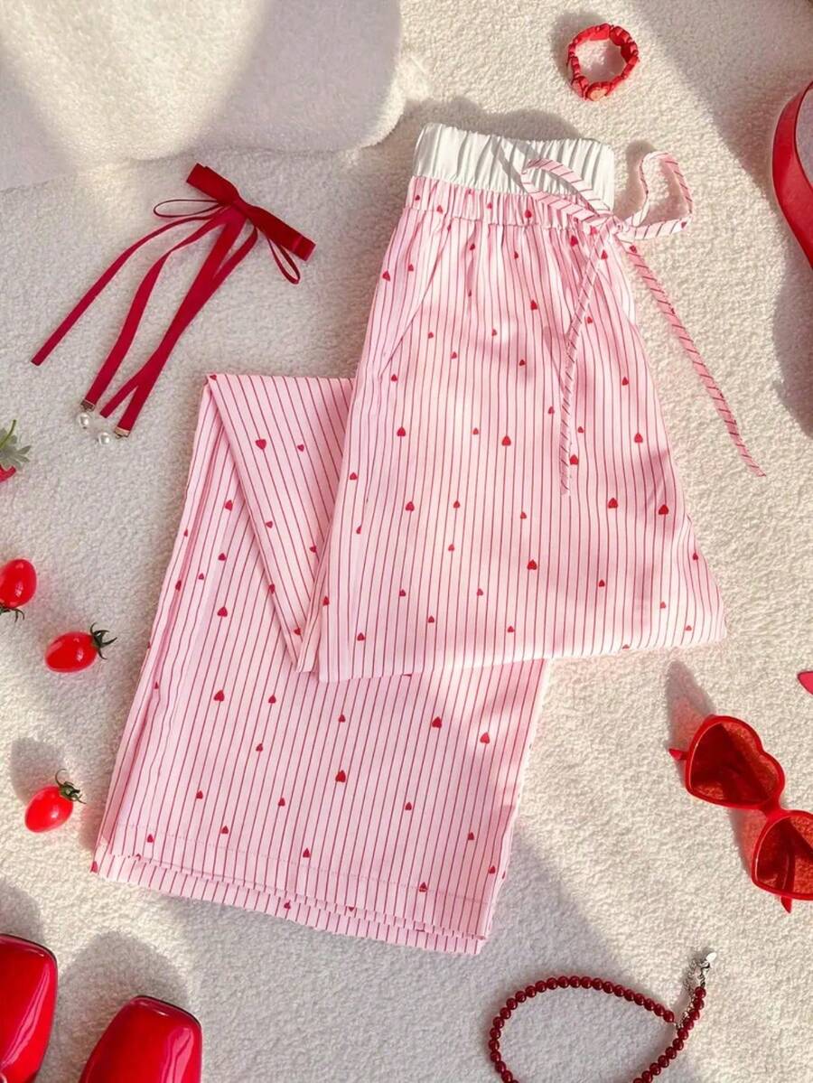 Girls' Butterfly Print Plaid Lounge Pants Pink - Pink - View 1