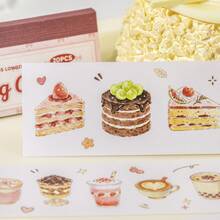 Tập sticker 20 tờ/túi, chủ đề Giờ ăn nhẹ, sticker chủ đề các món bánh nướng và tráng miệng tinh tế, đồ dùng làm sổ lưu niệm và phụ kiện sổ tay, dùng để trang trí thiệp, khung ảnh, máy tính, ốp điện thoại, cốc nước, tạp chí, hộp bút, vali, sticker trang trí bàn làm việc, sticker mùa tựu trường, sticker văn phòng phẩm vui nhộn cho trường học. - Sách dán hình - Xem 8