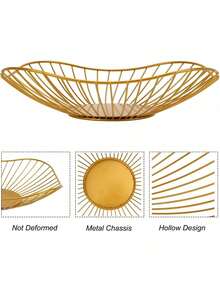 1pc Oxidation-Resistant Ventilated Iron Fruit Basket - Kitchen Fruit & Snack Storage Organizer Basket, Suitable For Living Room Or Kitchen, Home Decor, Kitchen Essentials, Gift For Women, Men, Friends - Multicolor - View 8