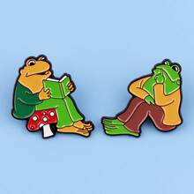 Süße Tier Frosch Emaille Anstecknadeln, witzige Cartoon Kröte Brosche Anstecknadel für Rucksack, Kleidung, Accessoires, Mode Schmuck, Freundschaftsgeschenke - Grün - Übersicht 9