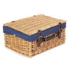 Red Hamper Cesta de picnic de mimbre color crema de 45 cm - Azul Marino - Ver 4