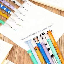 22pcs Erasable Pen Set, 10pcs Animal Erasable Pens, 12pcs Refills, Easy To Erase, No Ink Leakage, Suitable For Students And Office Use - 10 Pens + 12 Colored Pen Refills - View 5