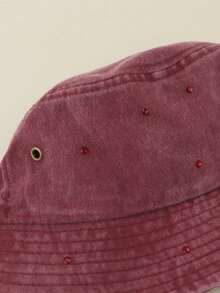 Fashionable Street Style Rhinestone Bucket Hat, Women's Casual Vintage Washed Bucket Hat, Foldable Handmade Rhinestone Sun Protection Hat For Spring & Summer,Beach,Travel - Rhinestones - View 5
