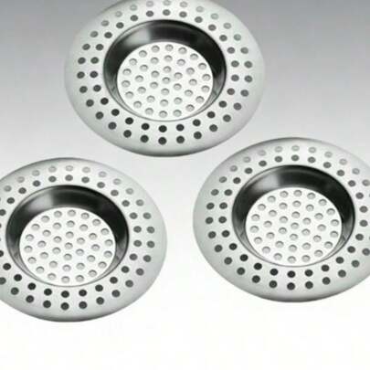 3pcs Stainless Steel Kitchen Sink Filter Plug, Standard Filter Drain Protector, Hair/Food Collector, Suitable For Bathrooms, Kitchens, Showers