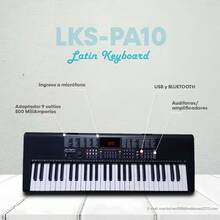 TECLADO MUSICAL PA-10 (61 TECLAS) CON BLUETOOTH, MP3, 256 TONOS, PUERTOS USB, MICFOFONO (INCLUYE), SALIDA DE AUDIO PARA AUDIFONOS/AMPLIFICADORES. Órgano electrónico Piano Eléctrico con Altavoces. - Negro - Ver 2