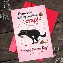 1 Mother's Day Greeting Card + 1 Envelope | Funny Dog Themed Card, Suitable For Pet Lovers And Moms Who Enjoy Playful & Quirky Gifts, Celebrate Mother's Day With Laughter - A - View 1