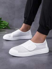 Giày thể thao nam 2026 thoáng khí, kiểu dáng slip-on, nhẹ nhàng, thoải mái, đế mềm, thích hợp cho mùa xuân/hè, size 36-46. - trắng - Xem 2