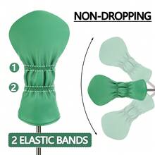 Bao đầu gậy golf Wosofe Golf Wood Headcover Poker Elements Driver, Unisex, Chất liệu da PU, Màu xanh lá cây. - màu xanh lá - Xem 8
