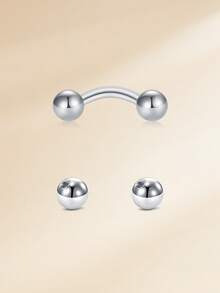 Khuyên xỏ lông mày 16G bằng thép không gỉ 316L, khuyên cong dạng tạ nhỏ, khuyên môi dọc, khuyên xỏ môi dạng labret kèm bi thay thế, khuyên xỏ tai dạng rook, helix, conch, daith dành cho nam và nữ, 16g 8mm/10mm - Phiên bản quả cầu ánh sáng - Xem 7