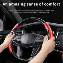 2pcs Durable Classic Leather Steering Wheel Cover, Comfortable Grip, Anti-Slip, Strong Adhesion, Universal Car Steering Wheel Protector, Auto Interior Decor, Leather - Multicolor - View 8
