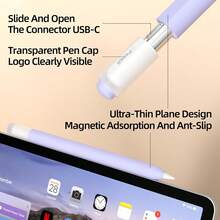 Funda protectora de silicona antideslizante para el modelo de Apple Pencil con USB-C, compatible con acoplamiento magnético - Multicolor - Ver 4