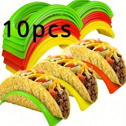 10个彩色玉米卷夹 - 采用耐用PP塑料制成，适用于家庭和餐厅的软硬玉米卷。
