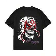 Wrestling T Shirts Men, Pentagon Jr Cero Miedo Print, Heavy Cotton T-Shirt, Penta El Zero, Crew Neck Short Sleeve,  Fan Apparel, Big And Tall, Streetwear,   For Men - màu đen - Xem 2
