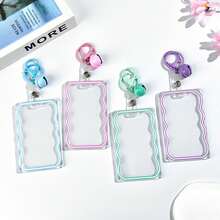 1pc Minimalist Sliding Transparent Card Holder, Student Campus Card, Bus/Metro Card Protector Case, Unisex - Card Sleeve - View 7