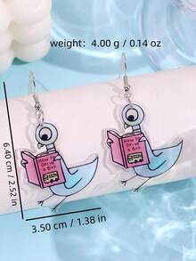 Bông tai hình chim bồ câu, bông tai hình vịt con, bông tai hình nhân vật trong sách, bông tai hình giáo viên, quà tặng ngày Nhà giáo, bông tai acrylic, Xem thêm - Nhiều màu - Xem 3