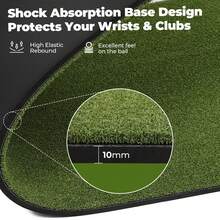 GCCSJ Golf Putting Mat,Practice Mat,Real Feel Golf Hitting Mat (5x4ft), Large Double Turf, Golf Indoor And Outdoor Practice Mat With Sight Line And Approach Angle Aid, For Swing, Chipping, PuttingAll Weather Training Aid For Men & Women - 綠色 - 查看 6