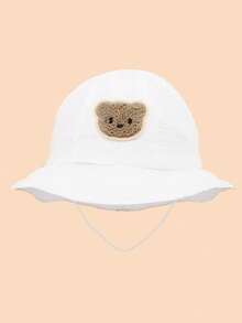 1顶可爱小熊刺绣防晒儿童渔夫帽，男女童通用 - 1PC - 查看 6