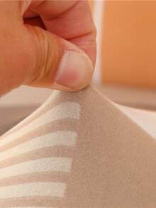 1pc Curved Printed Sofa Bed Cover, Skirt Design, Made Of Polyester Fiber Elastic Fabric, Fully Covered Design, Suitable For All Seasons, Simple And Modern - Burnt Orange - View 9