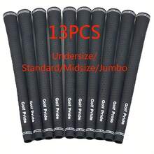 13pcs PRIDE Interlocking Golf Club Grip Set - Premium Rubber Material, Unisex - Black - View 1