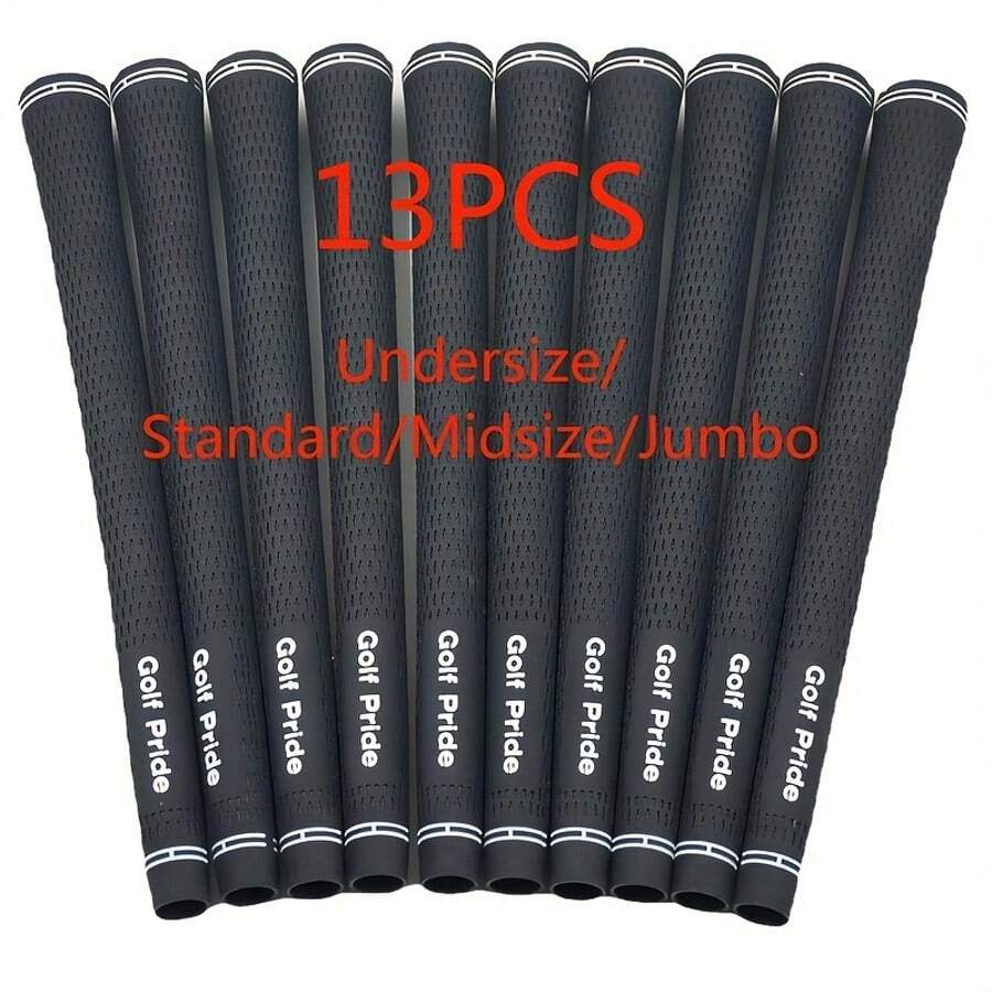 13pcs PRIDE Interlocking Golf Club Grip Set - Premium Rubber Material, Unisex - Black - View 1