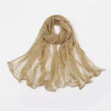 Transparent Breathable Hijab Lightweight Twinkling Sequins Hijab Shawl Women - Black - View 9