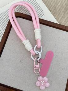 创意花朵腕带，结实耐用的挂绳，适用于包包、相机、水瓶、旅行、手机，不含花朵吊坠 - 彩色 - 查看 7