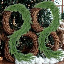 2 Pcs Artificial Norfolk Pine Garlands 6ft Real Touch Winter Pine Christmas Garland, Faux Greenery Garland For For Mantle Table Fireplace Indoor Outdoor Holiday Party Decoration (2) - 2 - 查看 4