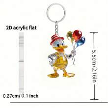 Disney 2D Plane, 1 Cute Duck Balloon Acrylic Keychain - Cute Rhinestone Little Duck, Suitable For Car Keys, Backpack (Valentine's Day Gift) - Cute Anime Keyring, 2D Plane - Multicolor - View 4