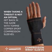 Tommie Copper Wrist Compression Sleeve L/XL Black 15-20 MmHg 4D Stretch And Non-Slip Fit For Targeted Support Patented Copper Znergy Fabric Anti-Odor Benefits Breathable Design - 大號/特大號 - 查看 2