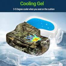 Tailbone Pain Relief Office Chair Seat Cushion Memory Foam Gel Seat Cushion For Sciatica Pain Relief With Washable Cover Butt Cushion For Long Sitting Velvet Mossy Oak - 偽裝 - 查看 2