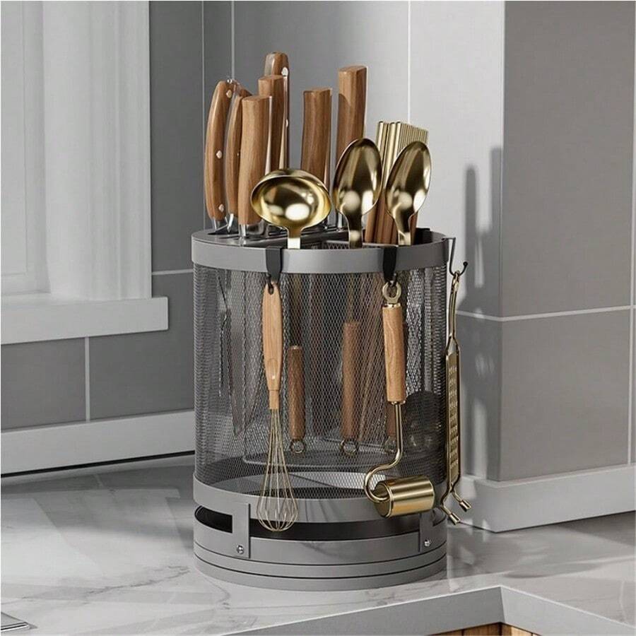 Knife Block, Knife Holder & Roll Bag - Gray - View 1