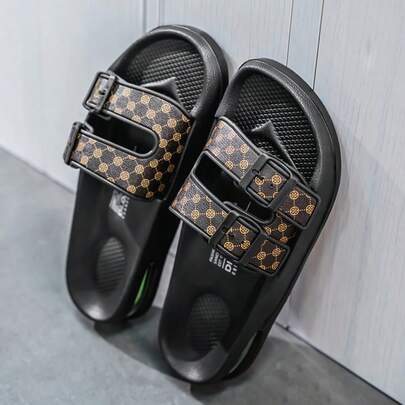 2026 New Men's Sports Slippers, Air Cushion Slip-On Slip-On Sandals, Beach & Holiday Slippers